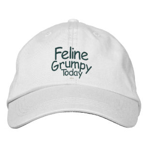 Feline Grumpy Today Embroidered Baseball Hat