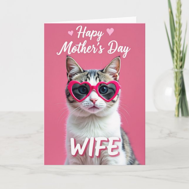 Feline Heart Mothers Day Photo Card (Front)