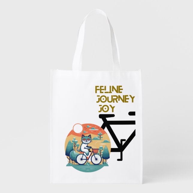 Feline Journey Joy Grocery Bag (Front)