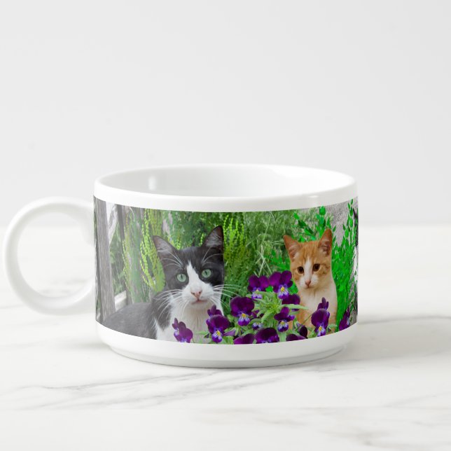 Feline Kitchen Decor Cats in the Garden  Bowl (Right)