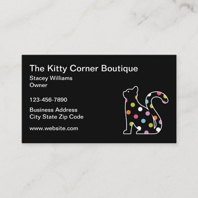 Feline Kitty Cat Boutique Business Cards (Front)