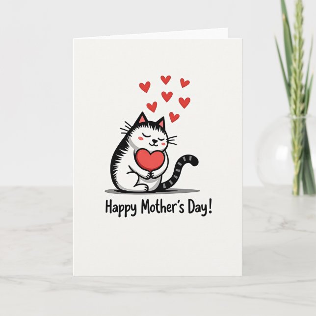 Feline Love Mothers Day Card (Front)