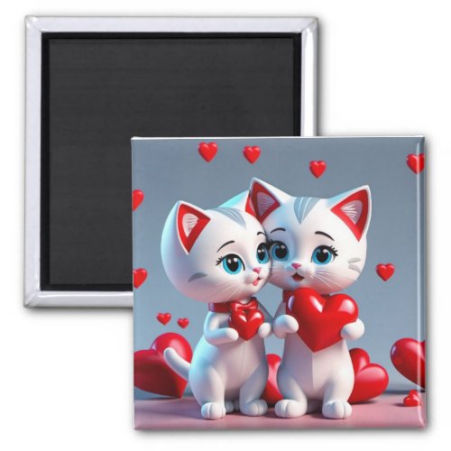  Feline Love Valentines Day Magnet 