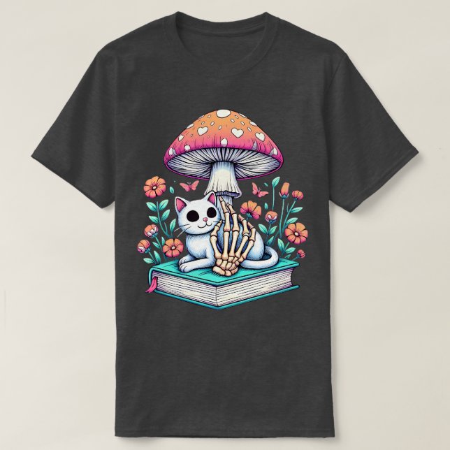 Feline Lover Skeleton Hand Halloween Pet Women Gir T-Shirt (Design Front)