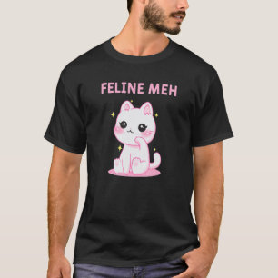 Feline Meh  Cat  Humor Kitten Lazy Sarcastic 3 T-Shirt