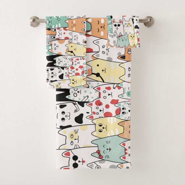Feline Mischief Bath Towel Set (Insitu)