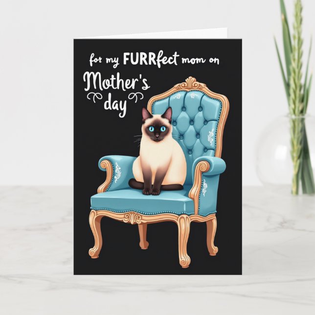 Feline Mothers Day Armchair Card (Front)