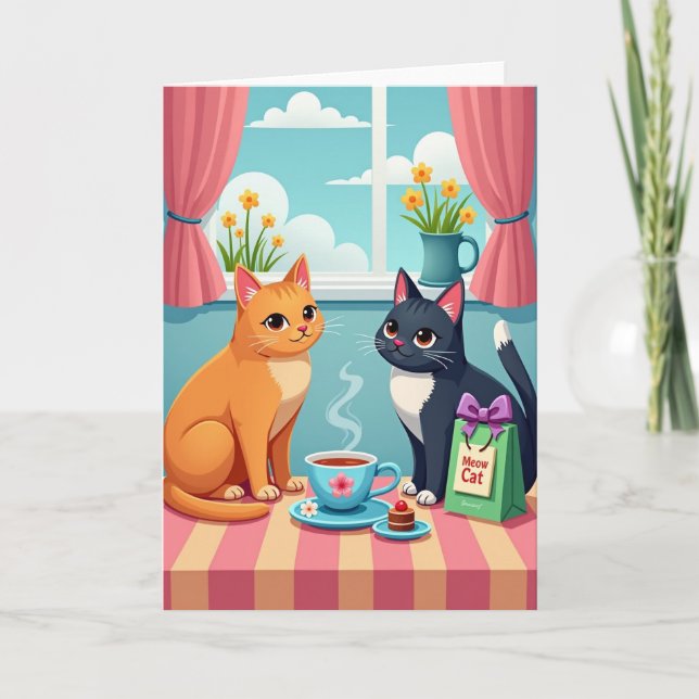 Feline Mothers Day Gathering Card (Front)