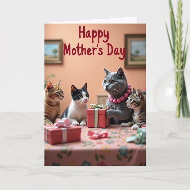 Feline Mothers Day Gift Card (Front)