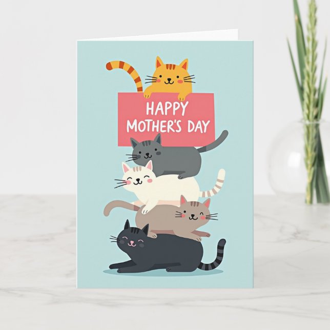 Feline Mothers Day Message Card (Front)