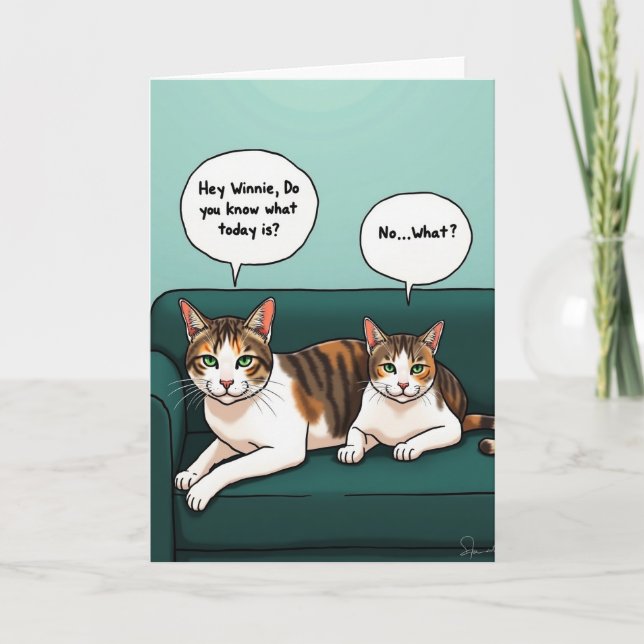 Feline Mothers Day Scene Card (Front)