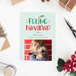 Feline Navidad Pet Holiday Photo Card<br><div class="desc">Celebrate the season with this modern and stylish card from Berry Berry Sweet. Matching items and more design options are available at our store: www.berryberrysweet.com. Design colors can be customized! Click "Customize Further" to change the design colors.</div>