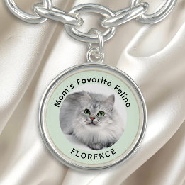 Feline Pet Photo & Cat Name Mom Jewelry Bracelet