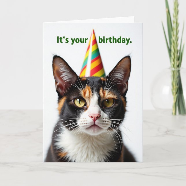 Feline Portrait Birthday Card (Front)
