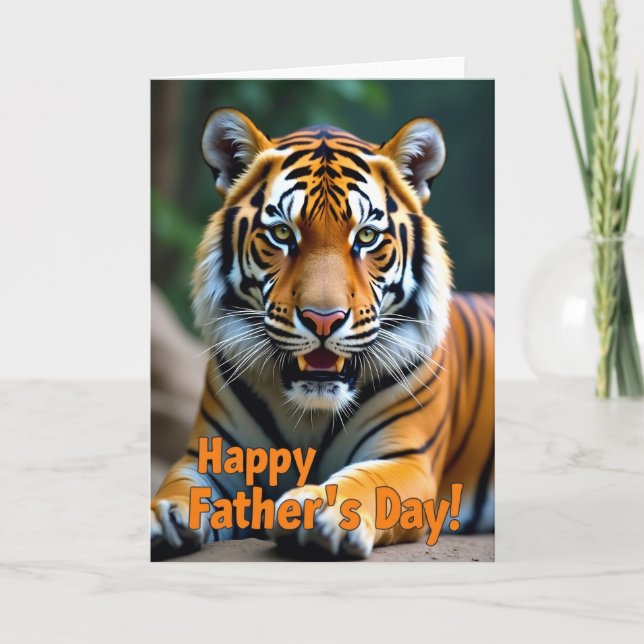 Feline Portrait Fathers Day Card (Front)