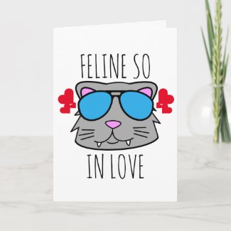 Feline So in Love Valentine Holiday Card