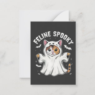 Feline Spooky Funny Spooky Halloween Cat Ghost Note Card