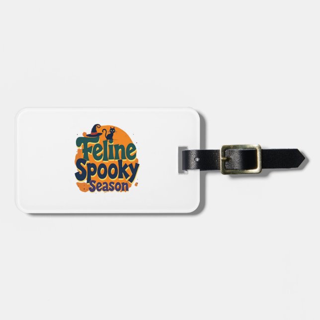 Feline Spooky Season Luggage Tag (Front Horizontal)