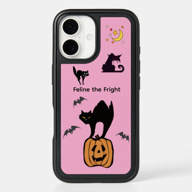 Feline the Fright Cat Halloween Pink OtterBox Case (Back)