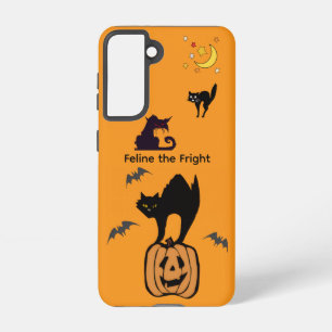 Feline the Fright Halloween Cat Orange Galaxy Case