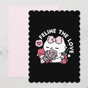 Feline the Love - Cute Valentine’s Cat Design Holiday Card