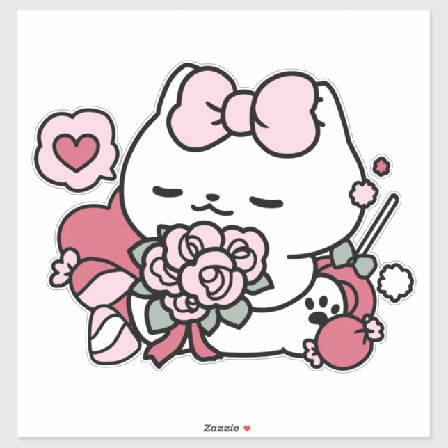 Feline the Love - Cute Valentine’s Cat Design Sticker (Sheet)