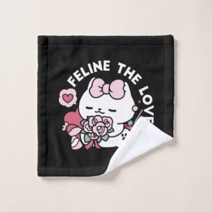Feline the Love - Cute Valentine’s Cat Design Wash Cloth