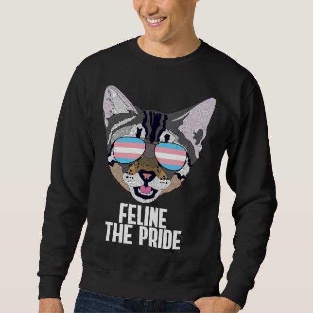 Feline The Pride  Cat Trans Pride Sweatshirt (Front)