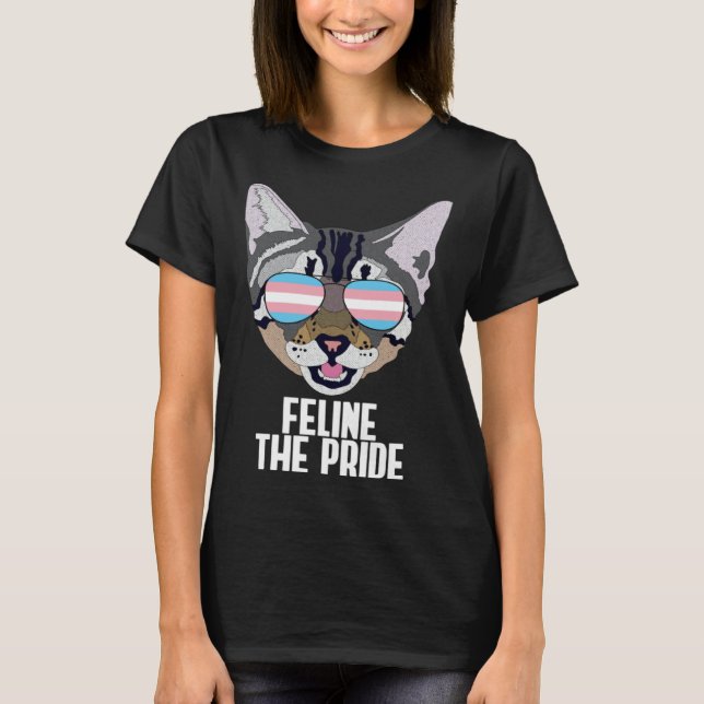 Feline The Pride  Cat Trans Pride T-Shirt (Front)