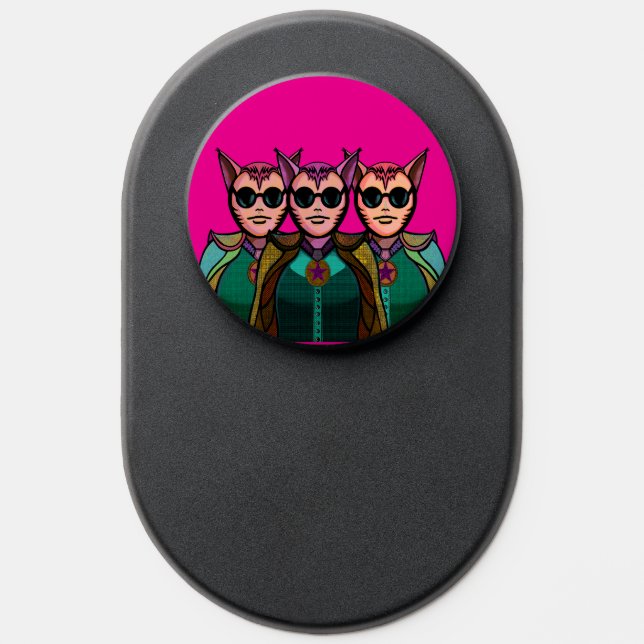 Feline Trio in Shades PopSocket (Popsocket)