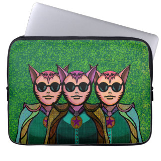 Feline trio laptop sleeve