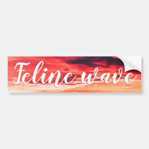 feline wave bumper sticker