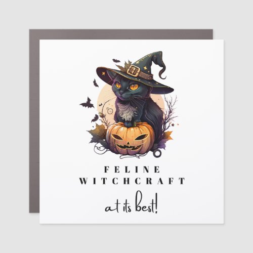 Feline Witchcraft at its Best Funny Car Magnet