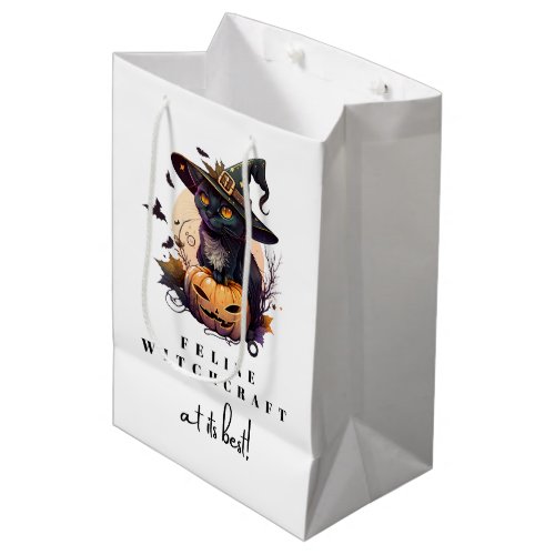 Feline Witchcraft at its Best Funny Medium Gift Bag