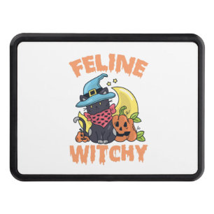 Feline Witchy Funny Spooky Halloween Cat Kitten Hitch Cover