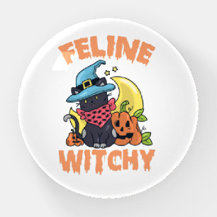 Feline Witchy Funny Spooky Halloween Cat Kitten Paperweight