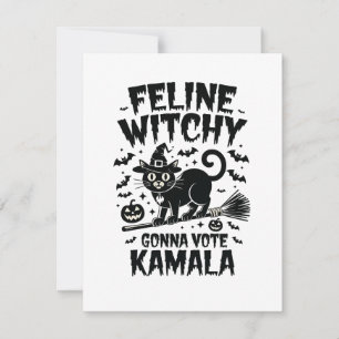 Feline Witchy Gonna Vote Kamala Halloween  Note Card