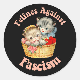 Felines Against Fascism Classic Round Sticker