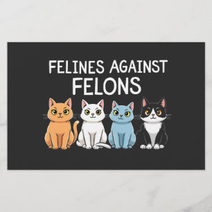 Felines against felons Trump Harris Election Cat Stationery