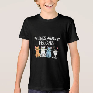 Felines against felons Trump Harris Election Cat  Tri-Blend Shirt