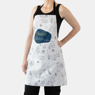 Felinetrovert for cat lovers white color apron
