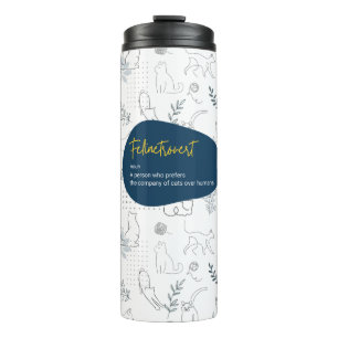 Felinetrovert for cat lovers white color on a thermal tumbler