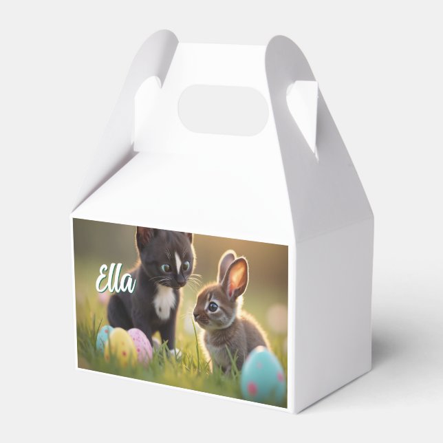 Felini & Fluffy: An Easter Tale of Two Friends Favor Boxes (Front Side)