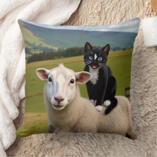 Felini’s Irish Ride – A Sheepish Adventure Throw Pillow
