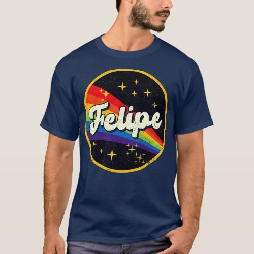 Felipe Rainbow In Space Vintage GrungeStyle T_Shirt