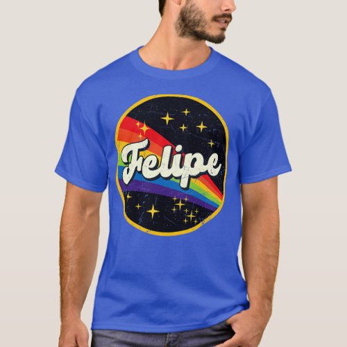 Felipe Rainbow In Space Vintage GrungeStyle T_Shirt