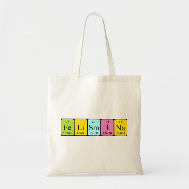Felismina periodic table name tote bag (Front)