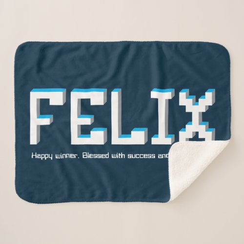 Felix boys name and meaning pixels text gamers sherpa blanket