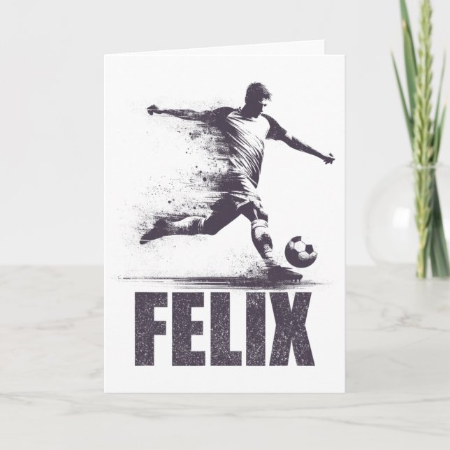 Felix Soccer Boys Personalized First Name Felix  Card (Front)