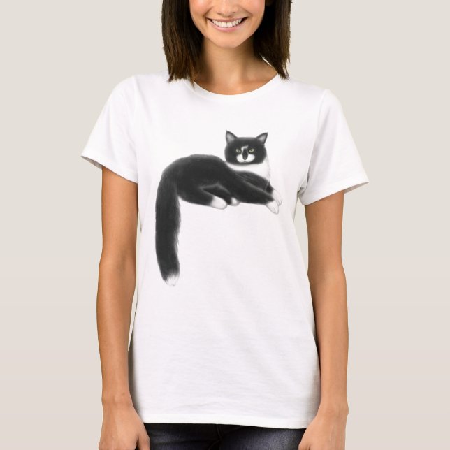 Felix the Black & White Cat Fitted Shirt (Front)